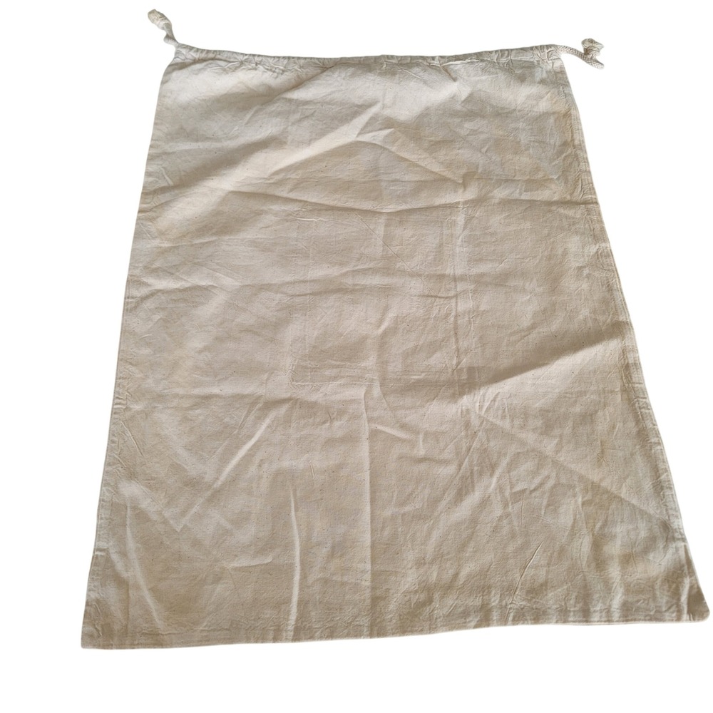 HBKC Cotton Drawstring Bag Large Cream Canvas Laundry Storage Travel Pocke 24x18